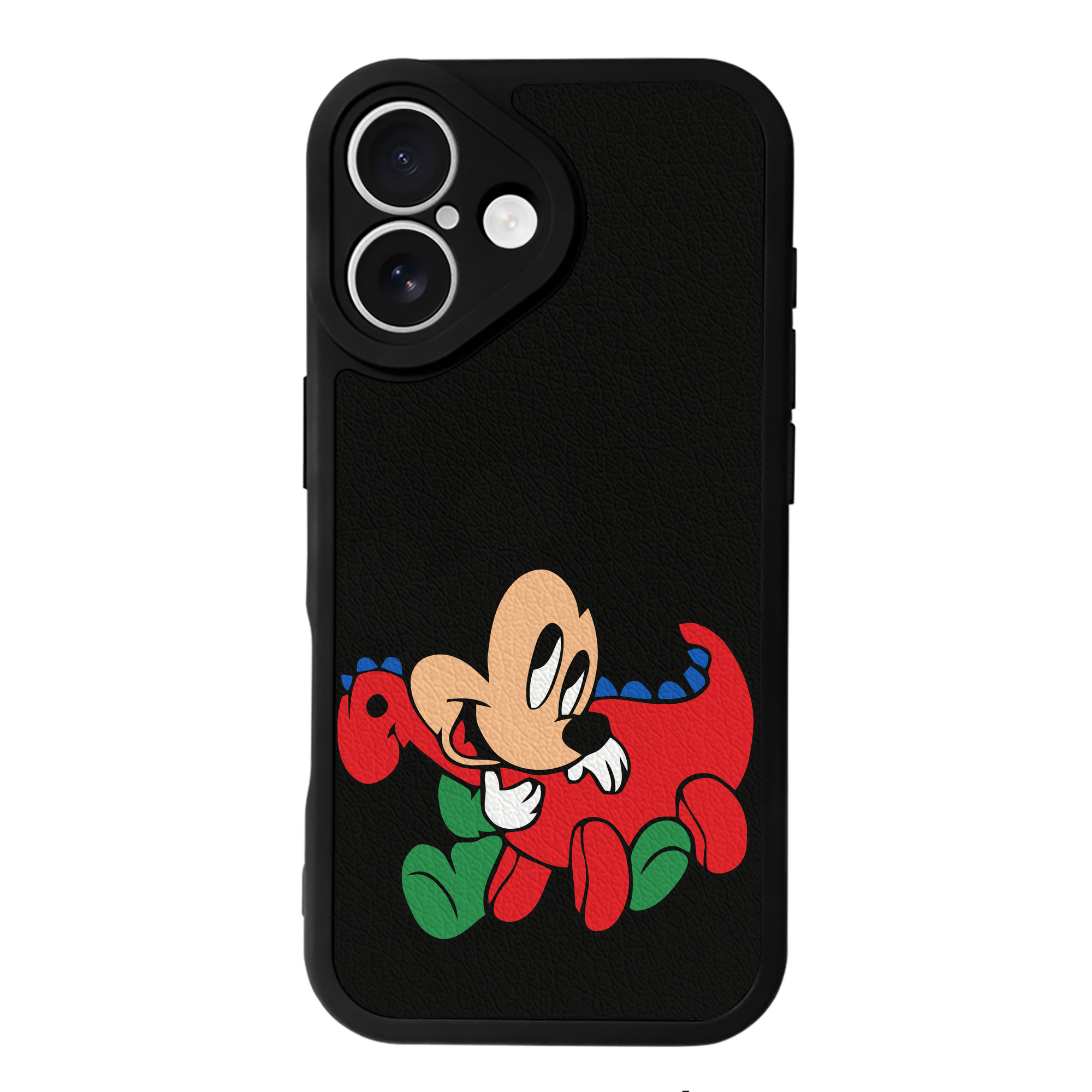 （画像用） ミッキーマウス Mickey Mouse 【iPhone 16シリーズ対応】シリコンスマホケース（レザー調） 材質：シリコン